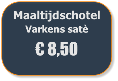 Maaltijdschotel  Varkens satè € 8,50